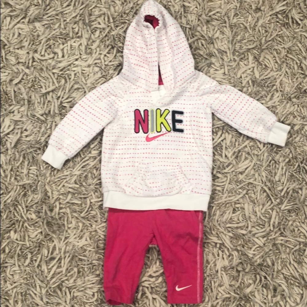 Nike hoodie & tights, sz 6-9 months